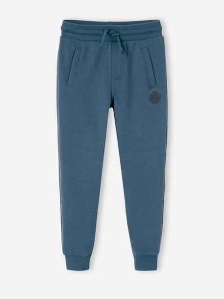 Pantalon jogging Basics garçon en molleton dark bleu ardoise+gris moyen chiné+marine chiné+noir+noir chiné+noisette+ocre+rouge+vert sapin - vertbaudet enfant 