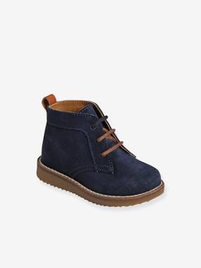 -Lace-Up Ankle Boots in Leather for Babies