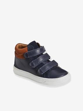 Shoes-High-Top Leather Trainers for Boys, Designed for Autonomy