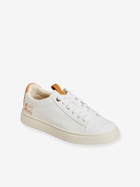 Trainers with Laces & Zips for Boys WHITE LIGHT SOLID WITH DESIGN - vertbaudet enfant 