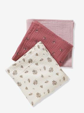 Nursery-Changing Mats & Accessories-Pack of 3 Cotton Muslin Squares, Barn