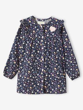 Girls-Aprons-Frilly Smock with Flowers for Girls