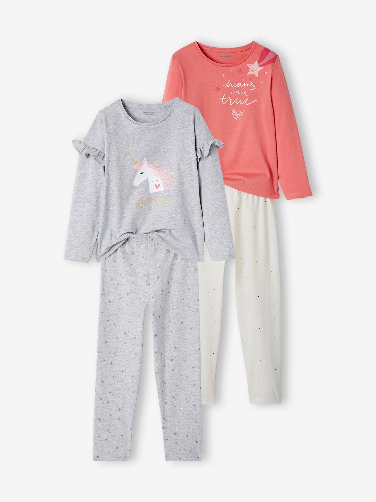 Ensemble 2 pièces pyjama grossesse et allaitement gris clair uni -  Vertbaudet