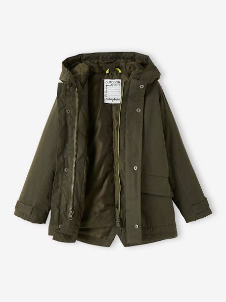 Parka 3 en 1 garçon avec blouson amovible bleu grisé+kaki+Marine grisé+noix de pécan - vertbaudet enfant 