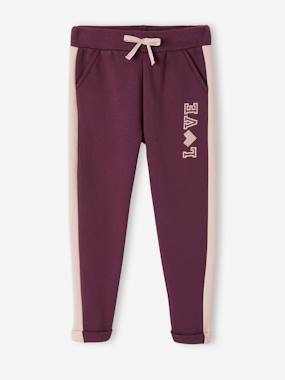 Girls-Sportswear-Fleece Joggers with Side Stripes for Girls