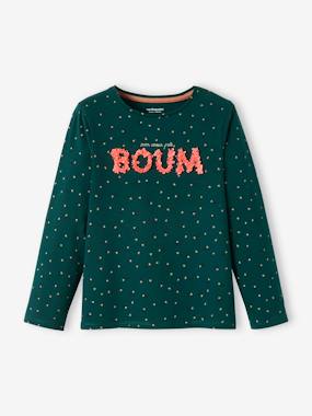 Girls-Printed Top with Crimped Inscription in Relief, for Girls