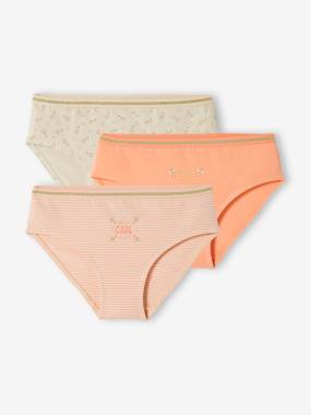 -Pack of 3 Briefs with Flowers for Girls