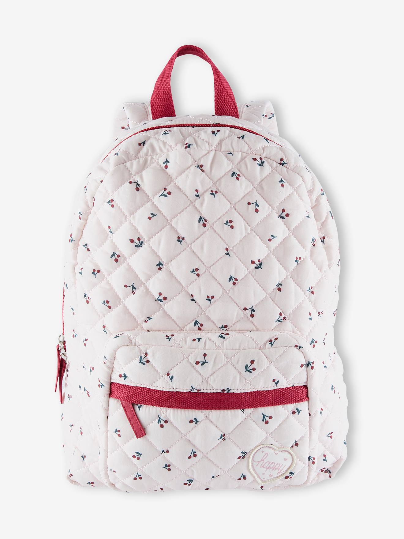 Backpack with Cherry Motifs for Girls - pink light all over printed, Girls