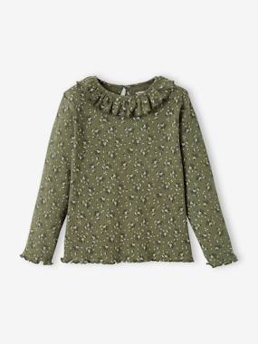 Girls-Floral Top in Rib Knit for Girls