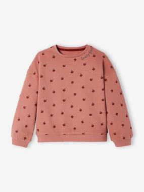 Girls-Cardigans, Jumpers & Sweatshirts-Sweatshirt with Fancy Motifs for Girls