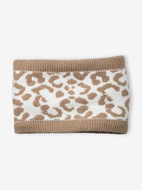 Girls-Accessories-Jacquard Knit Snood with Animal Print
