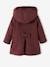 Manteau à capuche en drap de laine fille MARINE GRISE+VIOLINE - vertbaudet enfant 