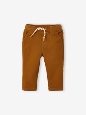 Baby-Trousers & Jeans-Lined Twill Trousers for Baby Boys