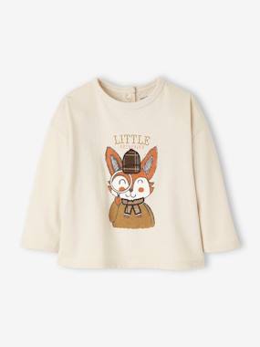 Baby-T-shirts & Roll Neck T-Shirts-T-shirts-Long Sleeve Fox Top, for Babies