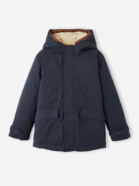 Parka 3 en 1 garçon avec blouson amovible bleu grisé+kaki+Marine grisé+noix de pécan - vertbaudet enfant 