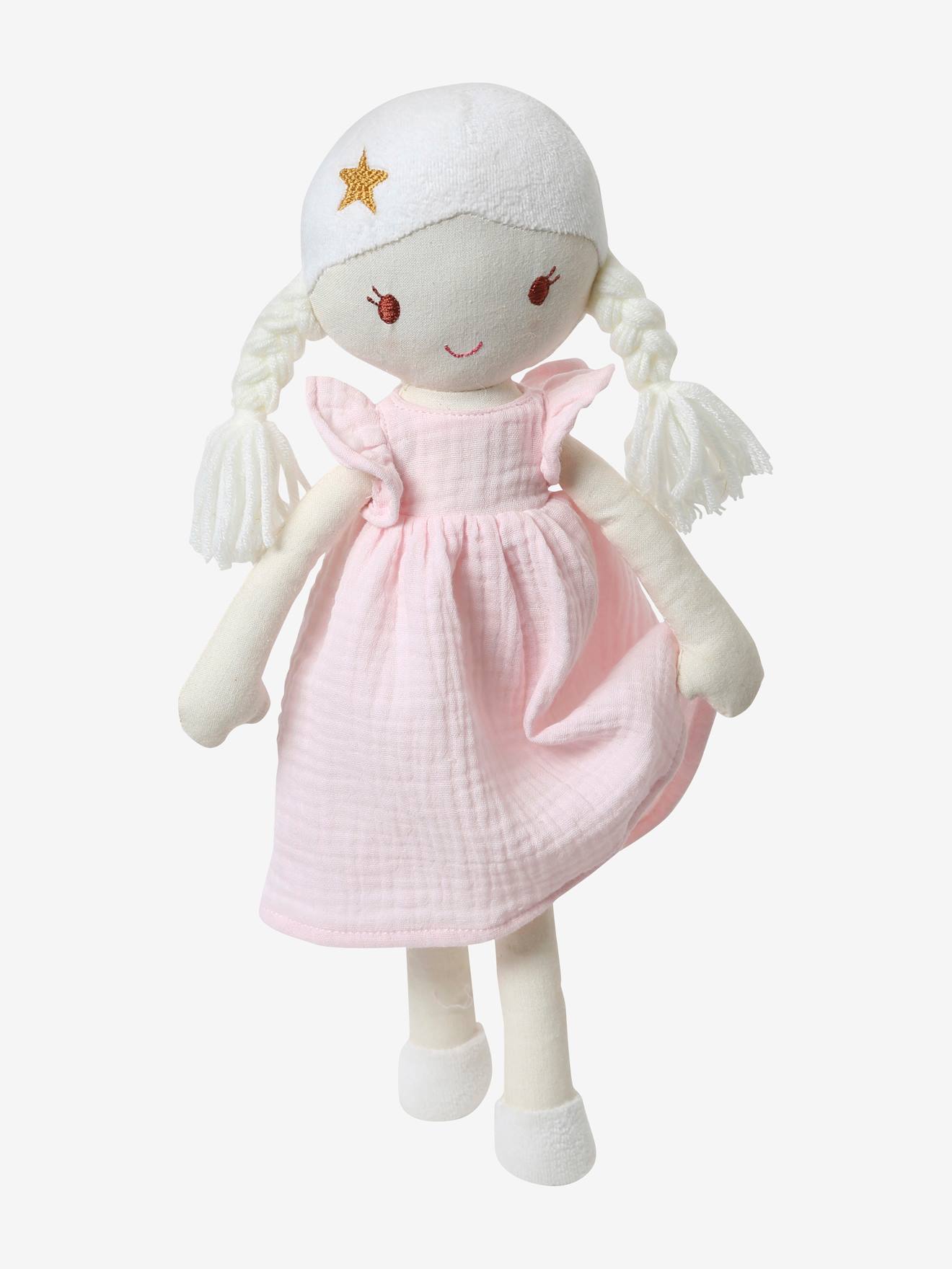 Fabric Doll + 2 Dresses - white medium solid, Toys