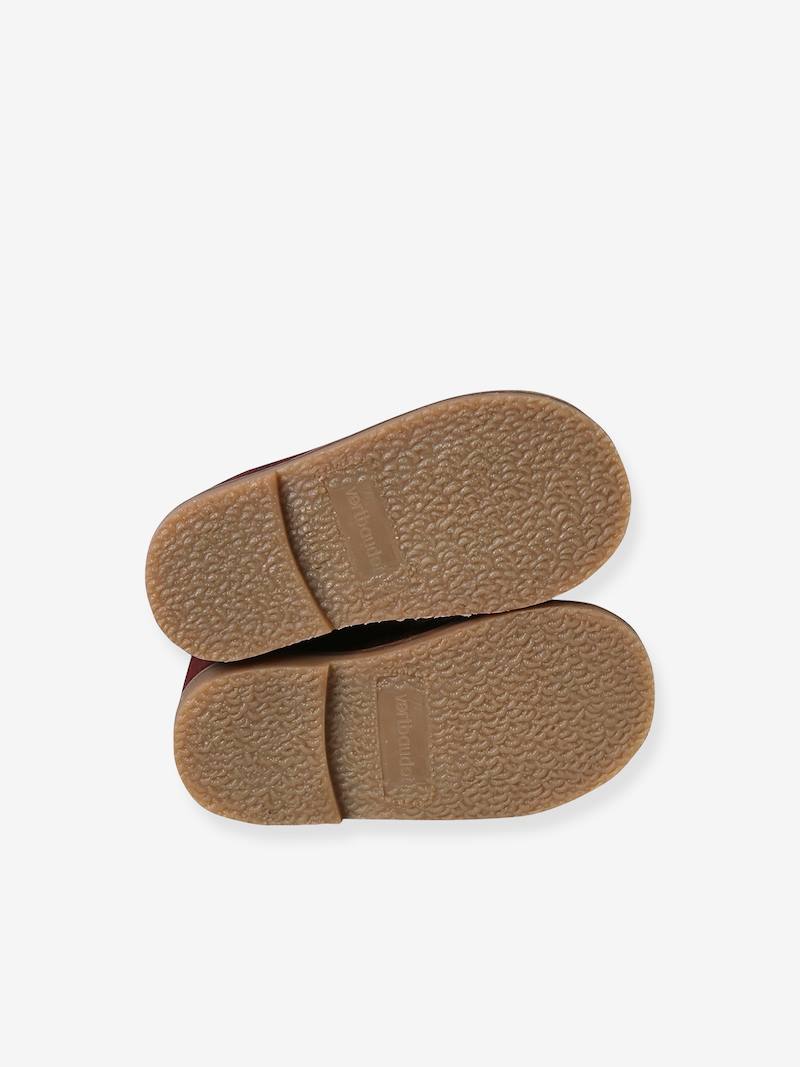 Leather Pram Boots with Laces, for Baby Girls gold, Shoes