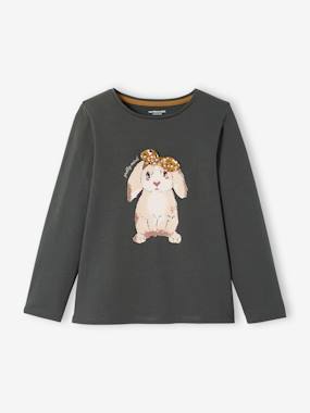 Girls-Top with Bunny & Fancy Bow, for Girls