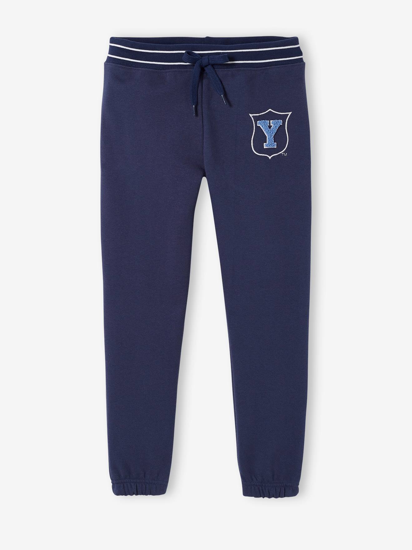 Yale Joggers for Girls blue dark solid with design Girls