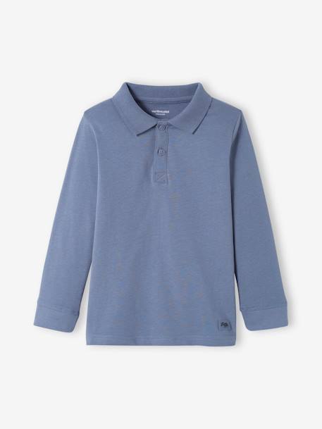 Lot de 2 polos garçon manches longues LOT BLEU JEAN+lot encre+BORDEAUX+LOT GRIS - vertbaudet enfant 