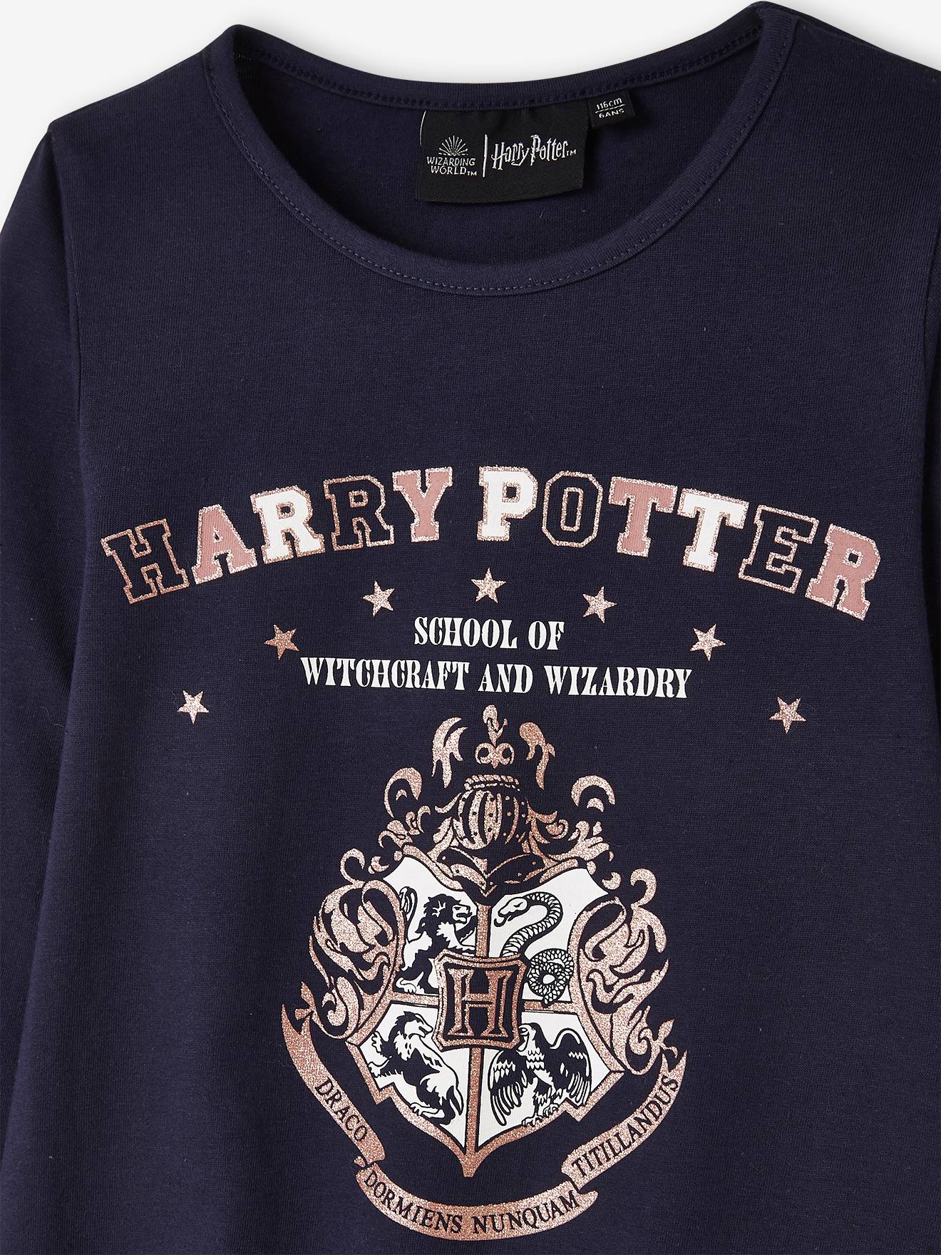 Harry Potter Nightie + Leggings Combo for Girls - blue dark solid