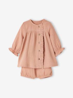Cotton Gauze Dress & Matching Briefs for Babies  - vertbaudet enfant