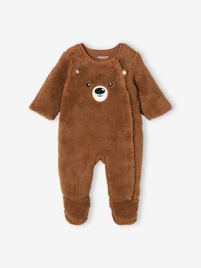 Baby-“Panda” Pramsuit in Faux Fur, for Baby Boys