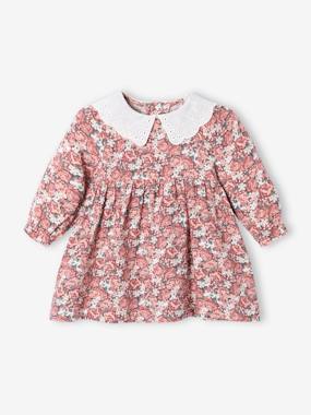 Romantic Dress with Broderie Anglaise Collar, for Babies  - vertbaudet enfant