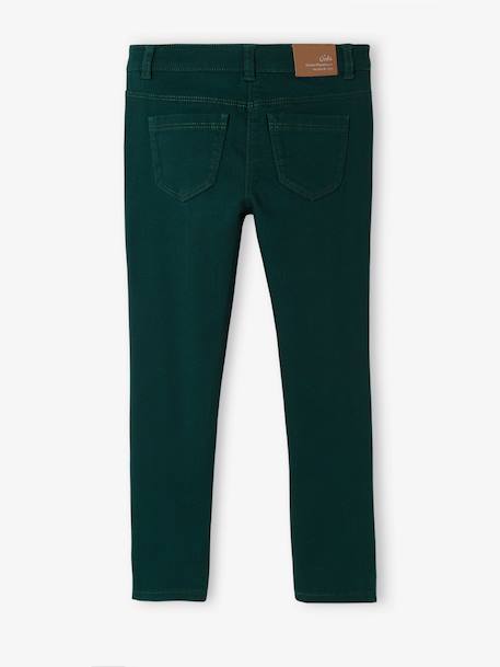 NARROW Hip MorphologiK Slim Leg Trousers for Girls GREEN BRIGHT SOLID - vertbaudet enfant 