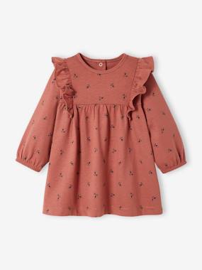-Ruffled Jersey Knit Dress for Babies
