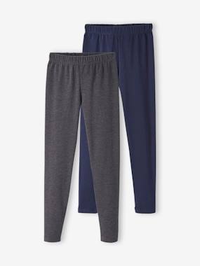 Lot de 2 leggings fille Basics   - vertbaudet enfant