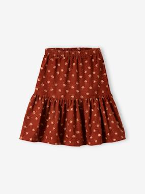 Jupe Velours Fille Avec Poches Cœur – Taille élastiquée Style Paperbag, Mi-cuisse, 100% Coton