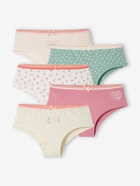 Girls-Pack of 5 Hearts Shorties for Girls