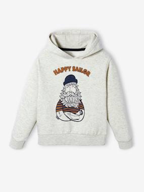 -Hoodie with Print on the Front, for Boys