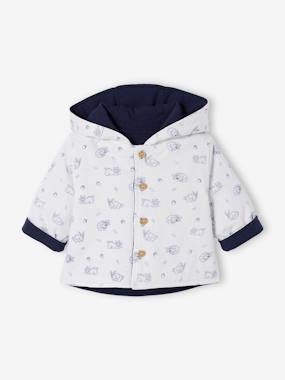 Baby-Jumpers, Cardigans & Sweaters-Cardigans-Reversible Hooded Jacket for Babies