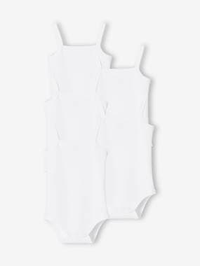 Baby-Pack of 5 Bodysuits with Fine Straps, in Interlock Knit Fabric, for Babies