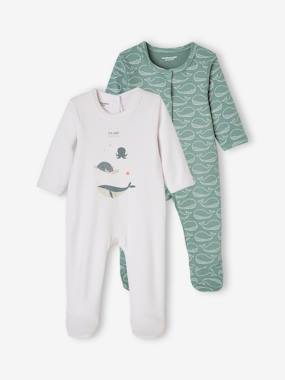 Baby-Set of 2 Cotton Sleepsuits for Baby Boys