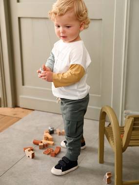 -Cargo-Style Trousers in Fleece for Babies
