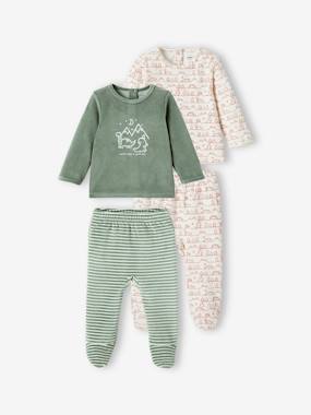 Bébé-Pyjama, surpyjama-Lot de 2 pyjamas dinosaures en velours bébé garçon