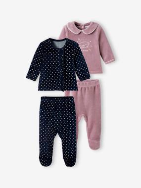 Pack of 2 Velour Pyjamas for Baby Girls  - vertbaudet enfant