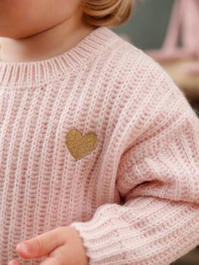 Baby-Knitted Jumper with Golden Heart for Babies