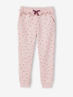 Fille-Collection sport-Pantalon jogging volanté fille imprimé fleurs