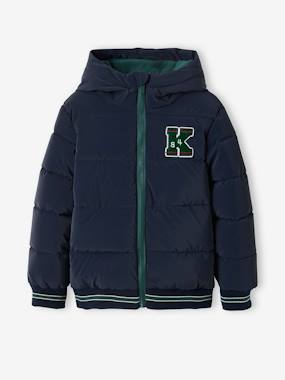 Coat & jacket-College Style Padded Jacket with Badge & Lined in Polar Fleece for Boys