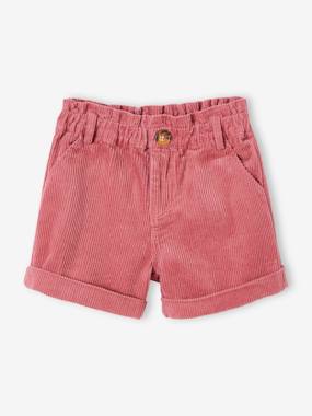 Girls-Paperbag Corduroy Shorts for Girls