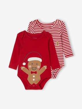 -Pack of 2 Long Sleeve Bodysuits with Cutaway Shoulders, for Babies