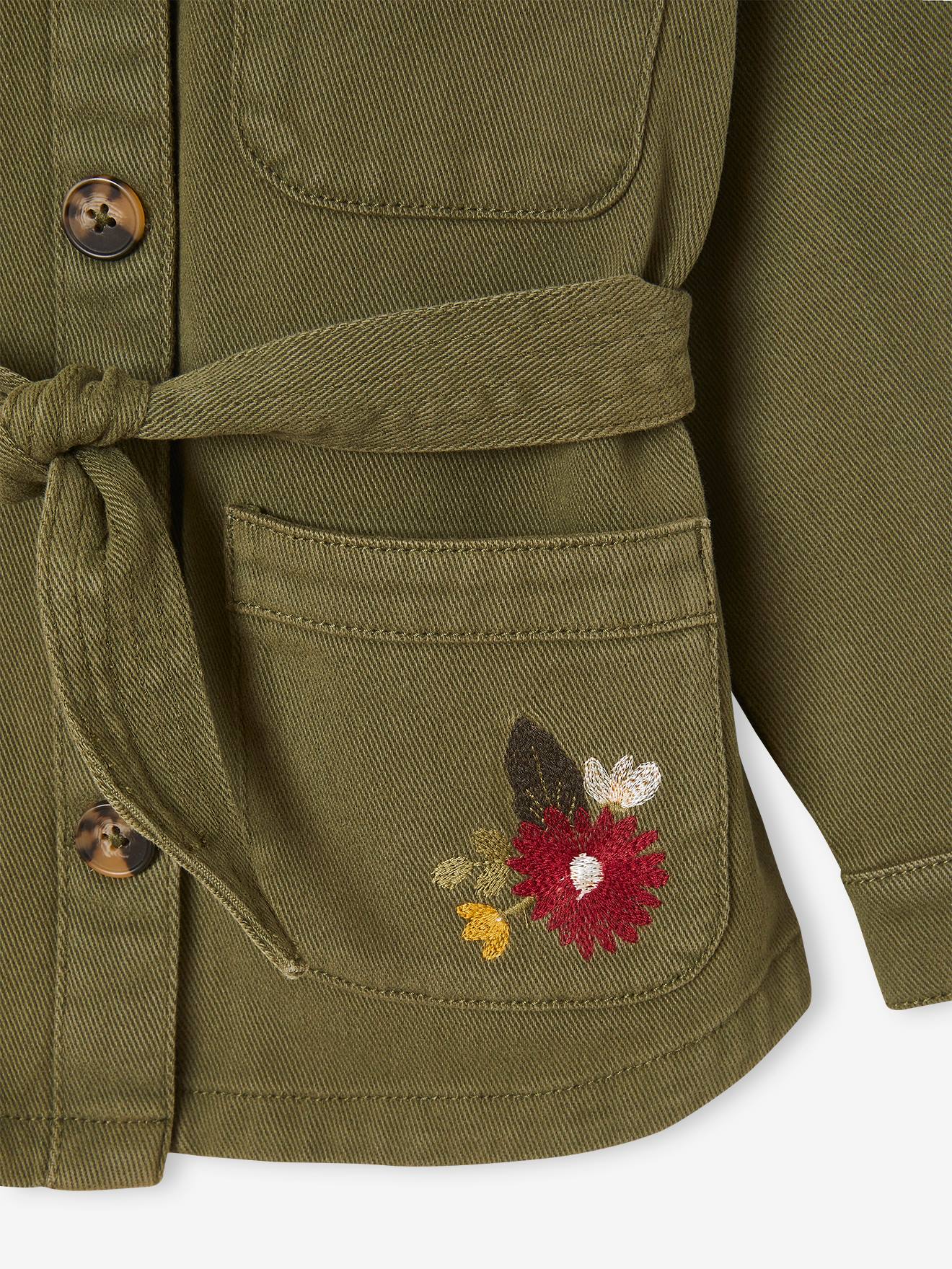 Custom Beautiful Floral Embroidered Pattern Sleeves Military Jacket