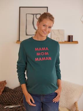 Maternity-Sportswear-Maternity & Nursing Special Fleece Sweatshirt with Message