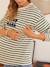 T-shirt marinière grossesse et allaitement en coton bio Bleu rayé blanc+Vert rayé blanc - vertbaudet enfant 