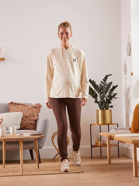 Maternity Stretch Fabric Super Skinny Trousers - Inside Leg 32' Black+BROWN DARK SOLID - vertbaudet enfant 