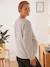 Fleece Sweatshirt with Message, Maternity & Nursing Special GREY LIGHT SOLID WITH DESIGN - vertbaudet enfant 